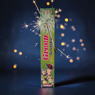 15 Cm Green Sparklers Crackers