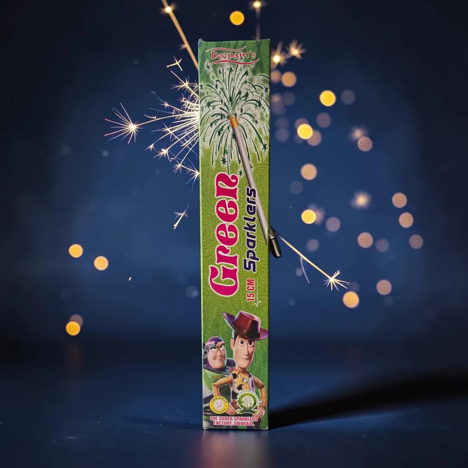 15 Cm Green Sparklers Crackers