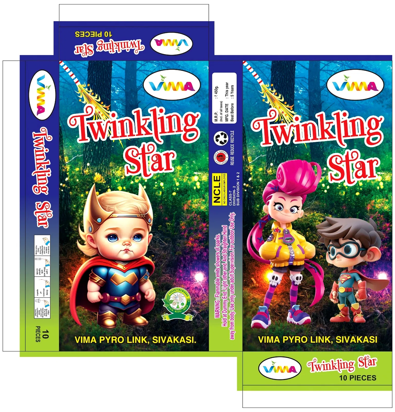 1 ½” Twinkling Star Crackers