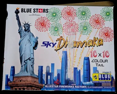 SKY DHAMAKA 10 * 10 Colour Tail Sky Shots Crackers