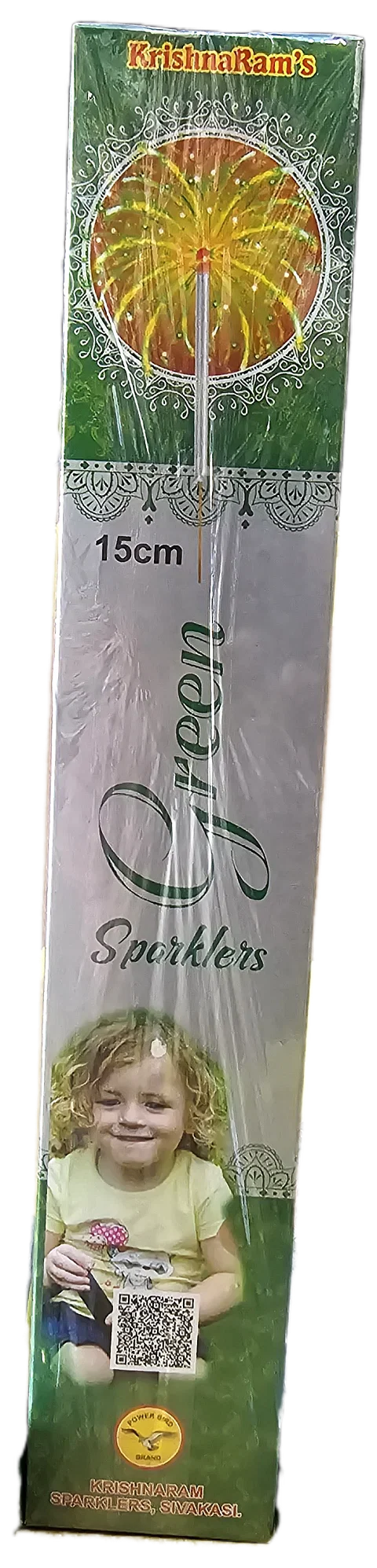 15 Cm Green Sparklers Crackers