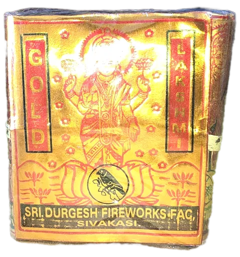 4” Deluxe Gold Lakshmi Crackers